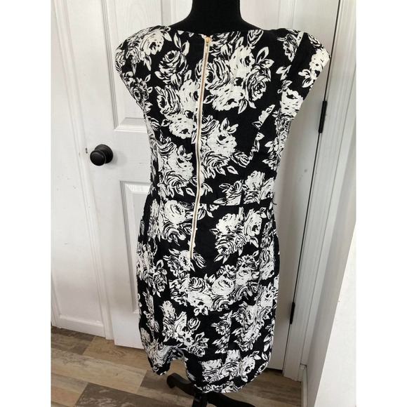 Lands' End Women's Black & White Floral  Sleeveless Dress, Size 10 - Picture 2 of 11